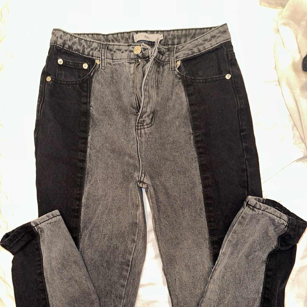 Black and gray jeans from Adika. Straight leg. Worn once.